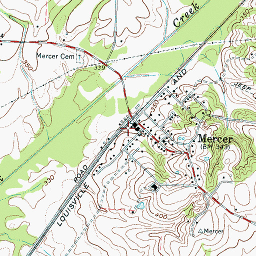 Topographic Map of Madison County Fire Department Station 8, TN
