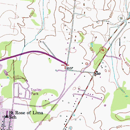 Topographic Map of Murfreesboro Fire Department Station 8, TN