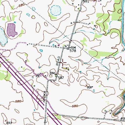 Topographic Map of Murfreesboro Fire Department Station 5, TN