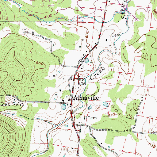 Topographic Map of Almaville Fire Department Station 1, TN