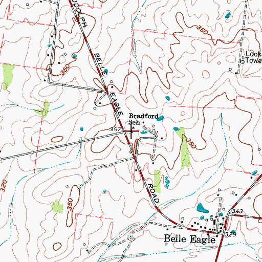 Topographic Map of Brownsville - Haywood County Fire Department District 7, TN