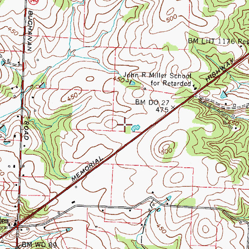 Topographic Map of Paris Landing Fire Department Station 4, TN