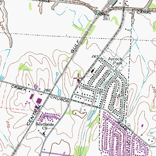 Topographic Map of Millington Fire Department Station 2, TN