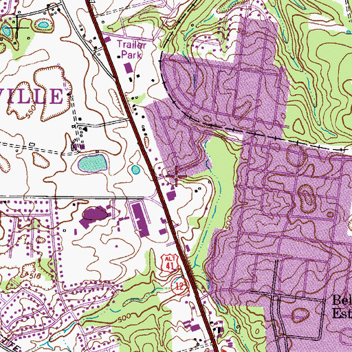 Topographic Map of Clarksville Fire Rescue Station 6, TN