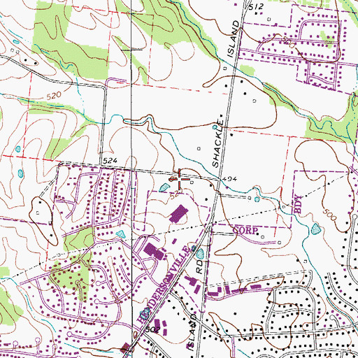 Topographic Map of Hendersonville Fire Department Station 5, TN