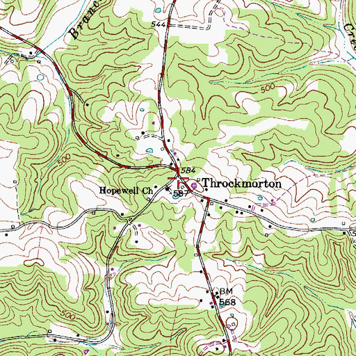 Topographic Map of Stewart County Volunteer Fire Service Station 5 Hopewell, TN