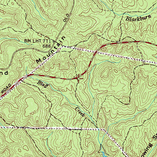 Topographic Map of Hardin County Fire Department / Emergency Management District 7 Station 2, TN