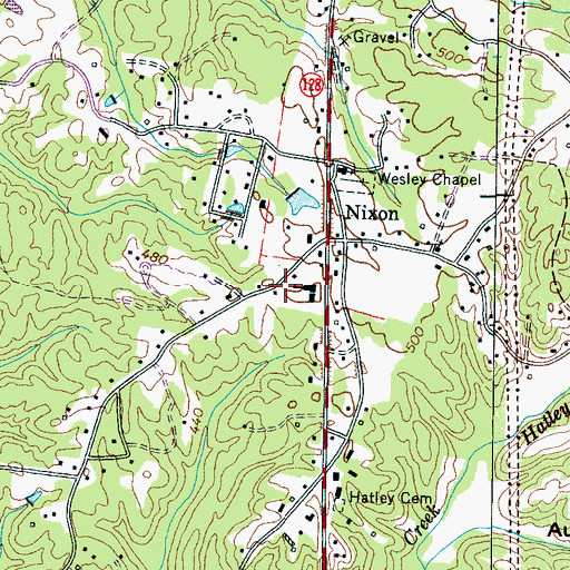 Topographic Map of Hardin County Fire Department / Emergency Management District 7 Station 1, TN