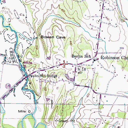 Topographic Map of Hardin County Fire Department / Emergency Management District 5 Station 1, TN