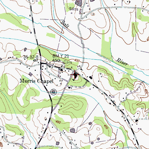 Topographic Map of Hardin County Fire Department / Emergency Management District 2 North Station, TN