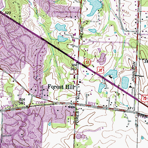 Topographic Map of Germantown Fire Department Station 4, TN