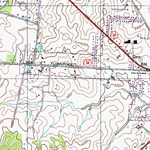 Topographic Map of Brownsville Fire Department Station 3, TN