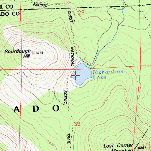 Topographic Map of Richardson Lake, CA