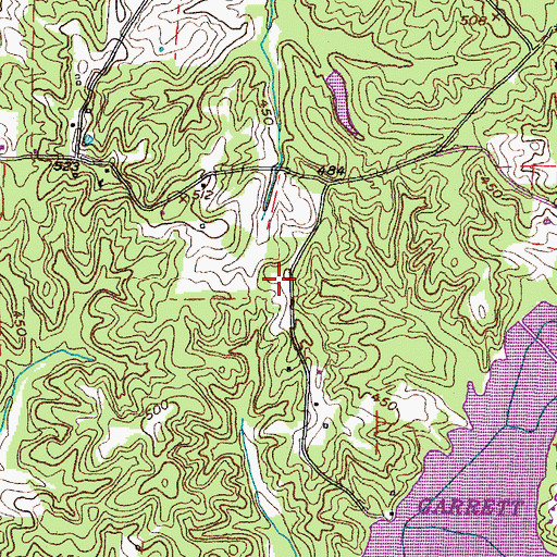 Topographic Map of Ore Springs / Como Volunteer Fire Department Station 2, TN