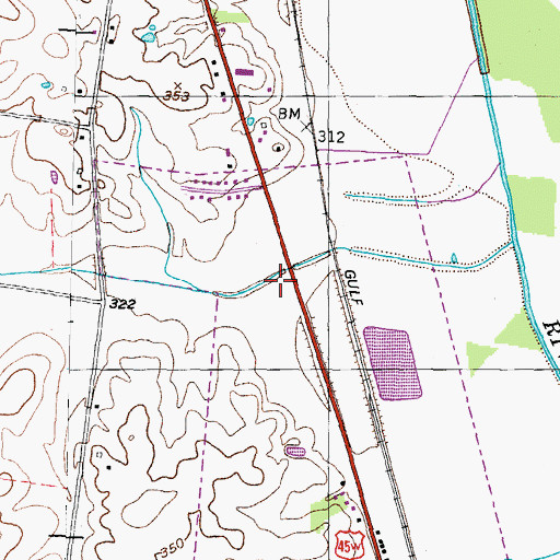 Topographic Map of Gibson County Fire Department Station 9 Rutherford Rescue, TN