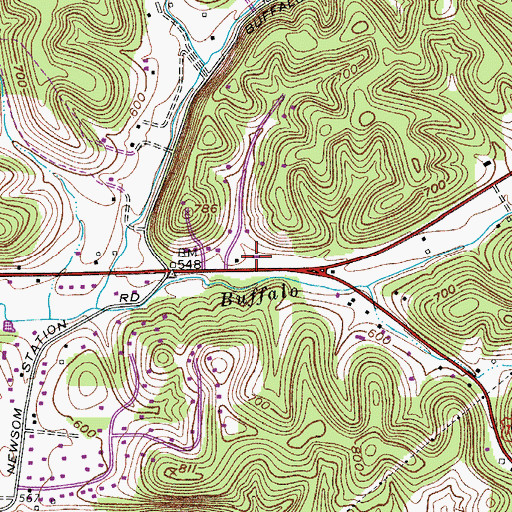 Topographic Map of Nashville Fire Department Station 34, TN