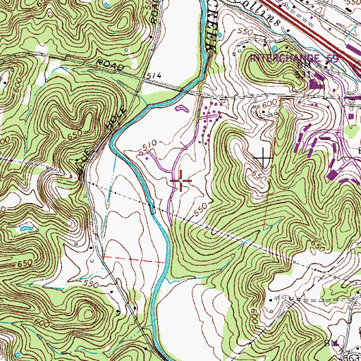 Topographic Map of Nashville Fire Department Station 26, TN