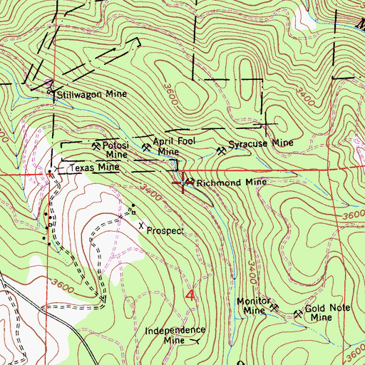 Topographic Map of Richmond Mine, CA
