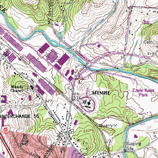 Topographic Map of Nashville Fire Department Station 4, TN