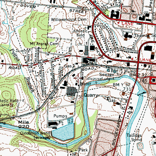 Topographic Map of Sanford Fire Brigade Station 2 Shelbyville Manufacturing Center, TN