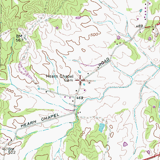 Topographic Map of Chester County Fire Department / Hearn Chapel Volunteer Fire Department Station 530, TN
