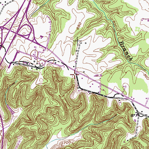 Topographic Map of Millersville Fire Department Station 2, TN