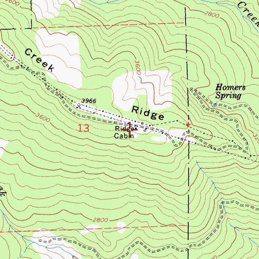 Topographic Map of Ridge Cabin, CA