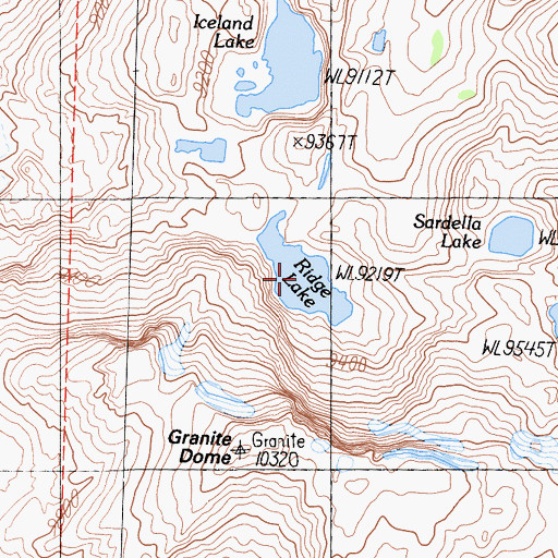 Topographic Map of Ridge Lake, CA