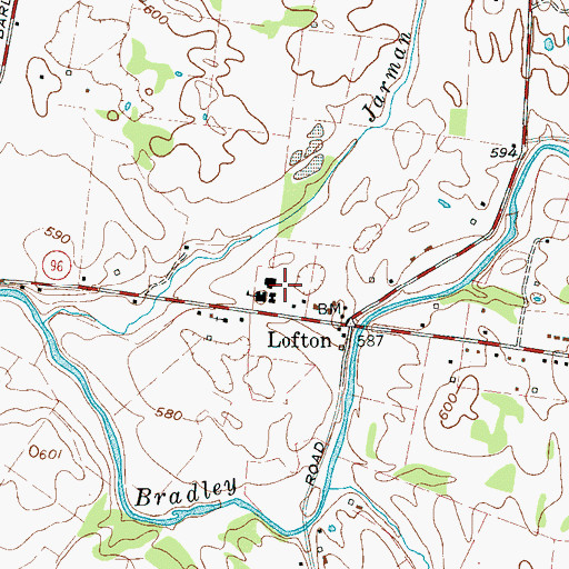 Topographic Map of Lascassas Volunteer Fire Department Headquarters, TN