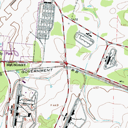 Topographic Map of Milan Army Ammunition Plant Fire and Emergency Medical Service, TN