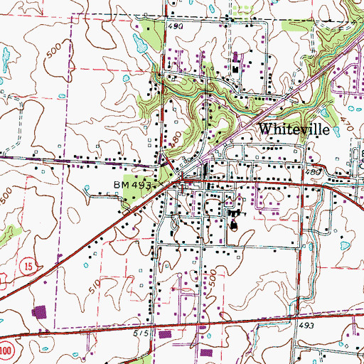 Topographic Map of Gallaway Volunteer Fire Department, TN