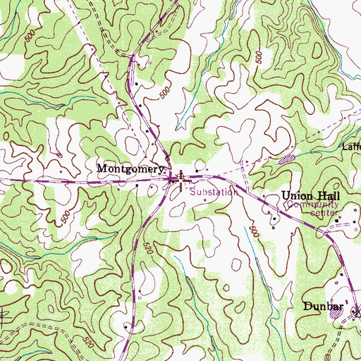 Topographic Map of Decatur County Volunteer Fire Department Station 2, TN