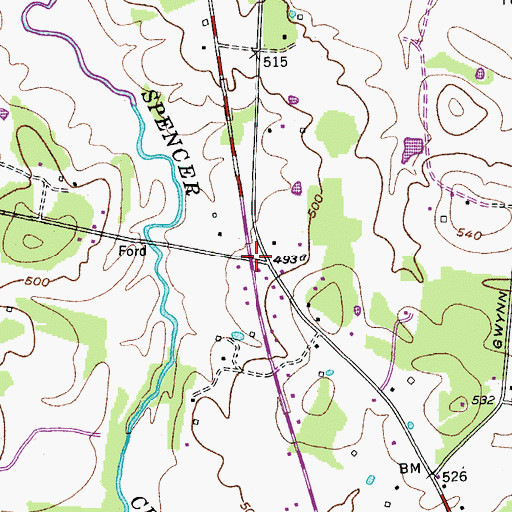 Topographic Map of Wilson Emergency Management Agency Station 6 Laguardo, TN