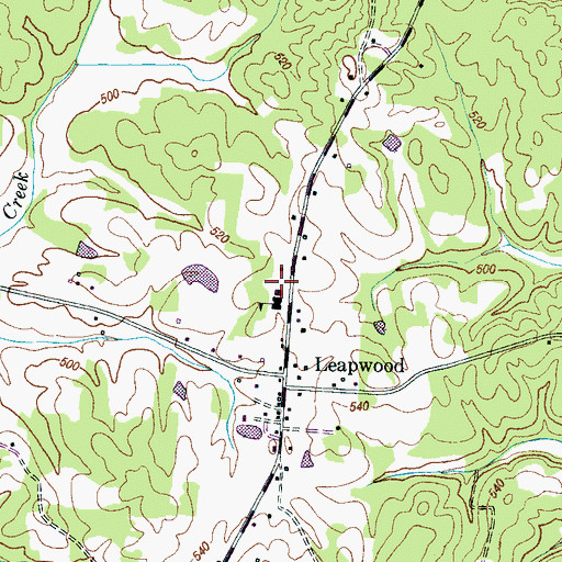 Topographic Map of McNairy County Fire Department Station 12 Leapwood Fire Department, TN