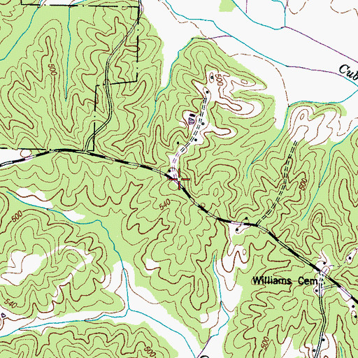 Topographic Map of Henderson County Fire Department Station 8, TN