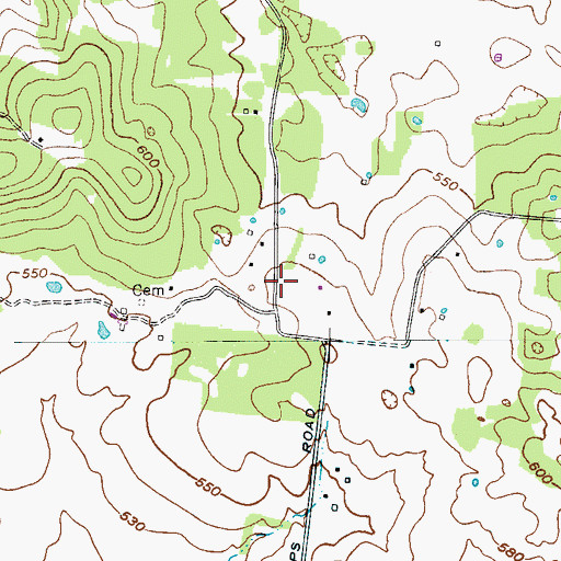 Topographic Map of Walter Hill Volunteer Fire Department Station 3, TN
