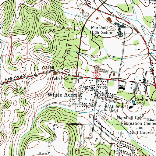 Topographic Map of Lewisburg Fire Department Station 2, TN