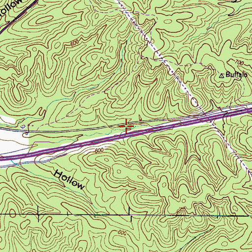 Topographic Map of Humphreys County Fire Department District 6, TN