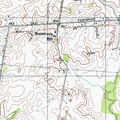 Topographic Map of Brownsville - Haywood County Fire Department District 5, TN