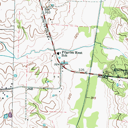 Topographic Map of Brownsville - Haywood County Fire Department District 3, TN