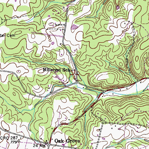 Topographic Map of Tennessee City Volunteer Fire Department Station 2, TN