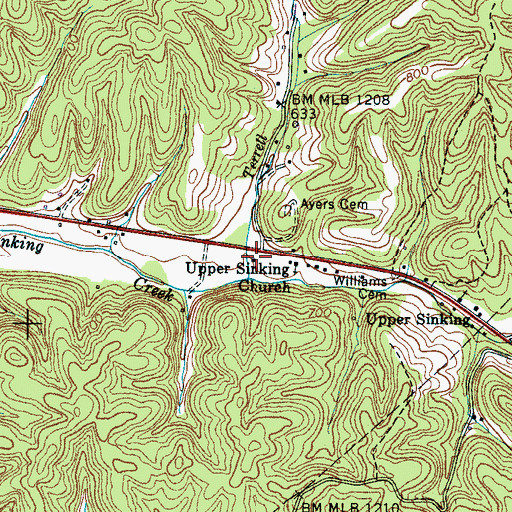 Topographic Map of Hickman County Rescue Squad Station 3, TN