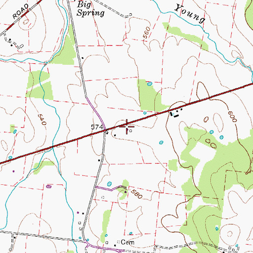Topographic Map of Wilson Emergency Management Agency Station 8 Tuckers Crossroads, TN