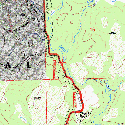 Topographic Map of Right Hand Salt Rock, CA