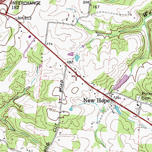 Topographic Map of Fairview Fire Department Station 2, TN