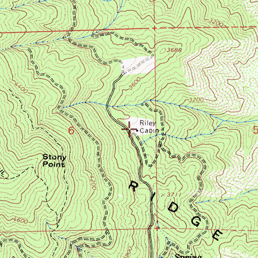 Topographic Map of Riley Cabin, CA