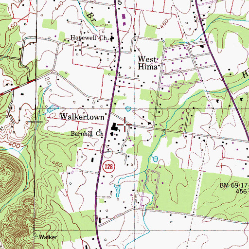 Topographic Map of Hardin County Fire Department / Emergency Management District 6 Station 2, TN
