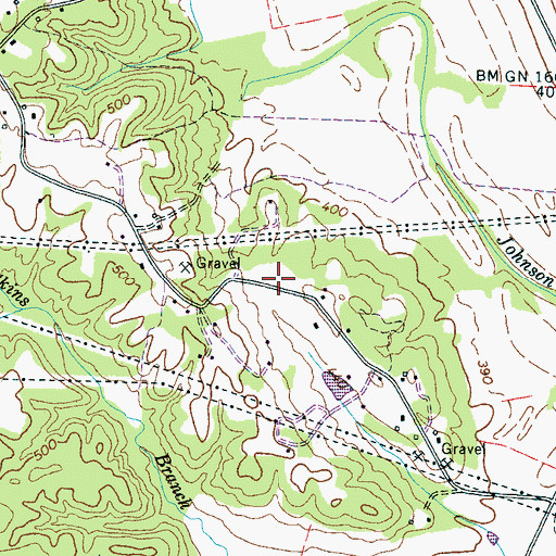 Topographic Map of Hardin County Fire Department / Emergency Management District 3 Station 2, TN