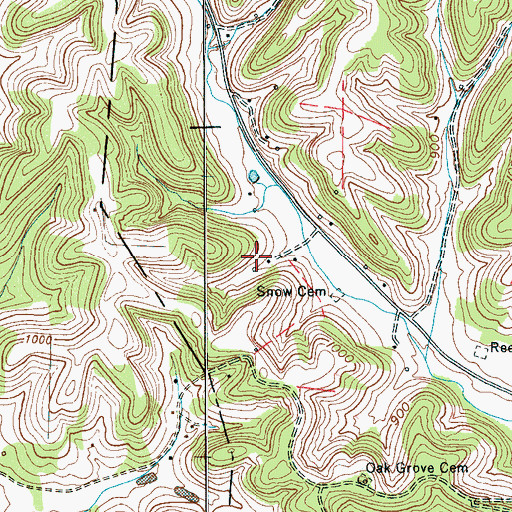 Topographic Map of Metro Lynchburg Moore County Volunteer Fire Department Station 2 Fuga, TN