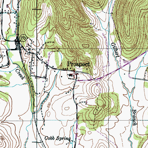 Topographic Map of Giles County Fire and Rescue Squad Prospect, TN